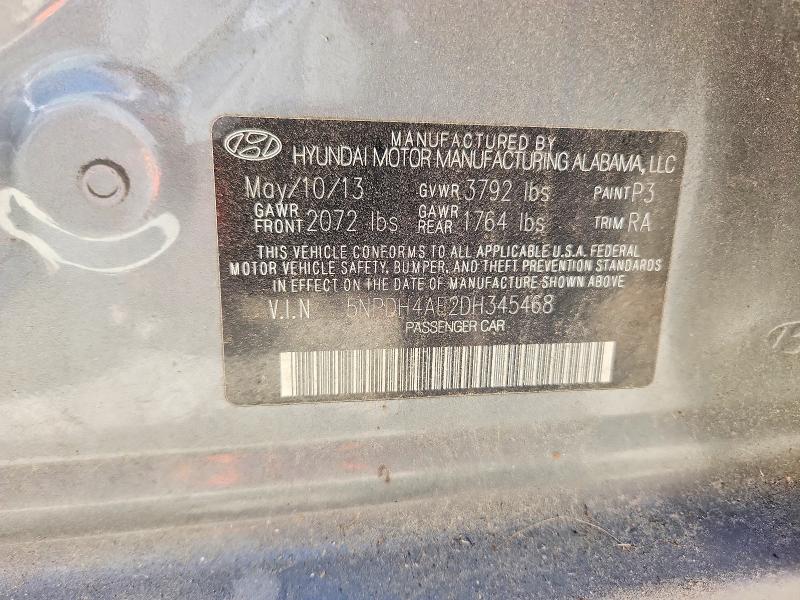 Продаж на аукціоні авто 2013 Hyundai Elantra, vin: 5NPDH4AE2DH345468, номер лоту: 48964016