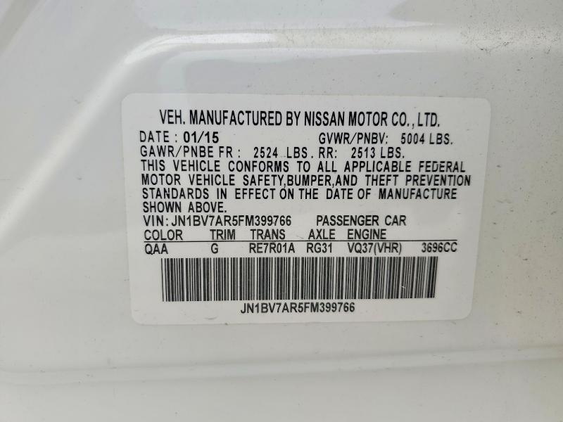 Продажа на аукционе авто 2015 Infiniti Q50, vin: JN1BV7AR5FM399766, номер лота: 50741296