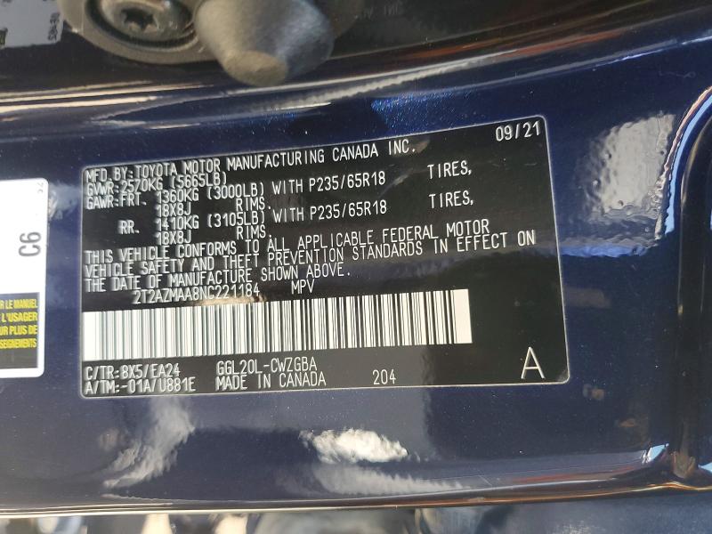 Продажа на аукционе авто 2022 Lexus Rx 350, vin: 2T2AZMAA8NC221184, номер лота: 49133416