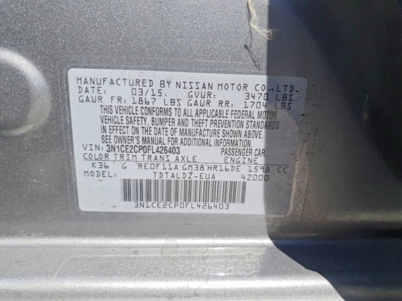 Продаж на аукціоні авто 2015 Nissan Versa Note, vin: 3N1CE2CP0FL426403, номер лоту: 51889576