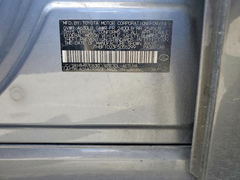 2015 Lexus Is მანქანა იყიდება აუქციონზე, vin: JTHBF1D23F5055299, აუქციონის ნომერი: 49969236