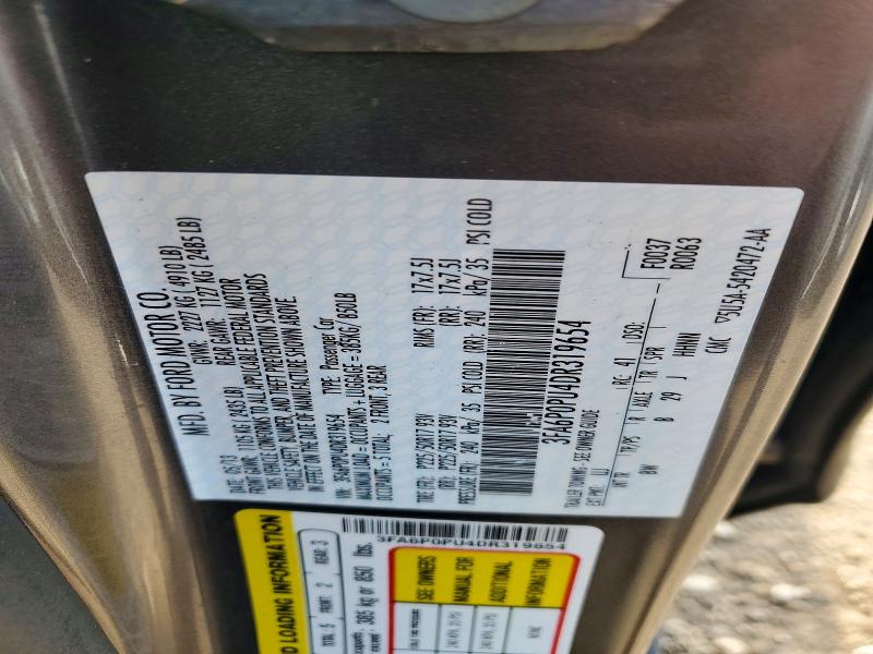 2013 Ford Fusion მანქანა იყიდება აუქციონზე, vin: 3FA6P0PU4DR319654, აუქციონის ნომერი: 50702966