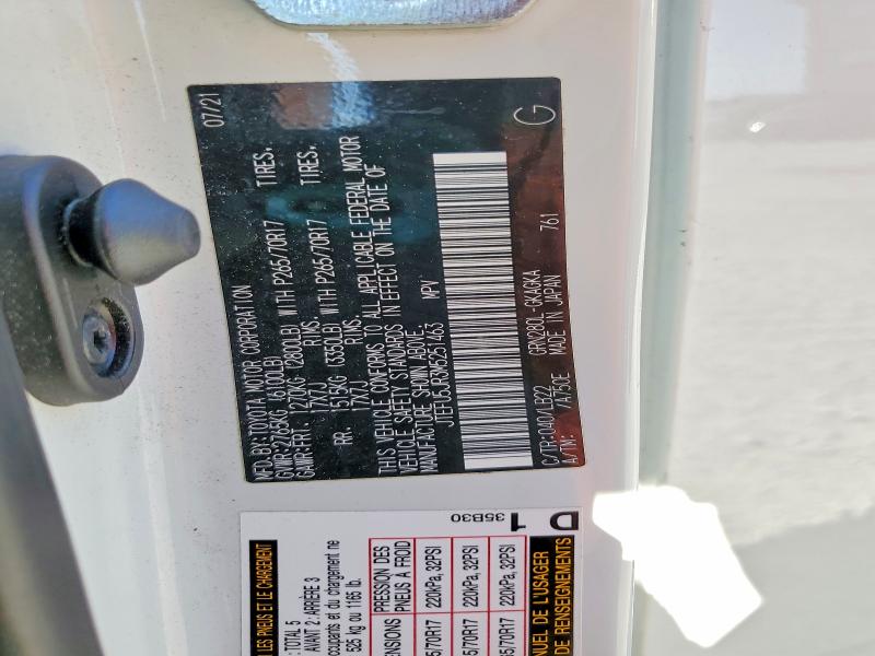 2021 Toyota 4runner მანქანა იყიდება აუქციონზე, vin: JTEFU5JR3M5251463, აუქციონის ნომერი: 51694936