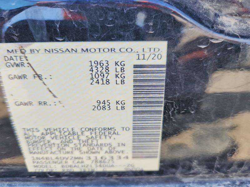 2021 Nissan Altima მანქანა იყიდება აუქციონზე, vin: 1N4BL4DV2MN316334, აუქციონის ნომერი: 51536896