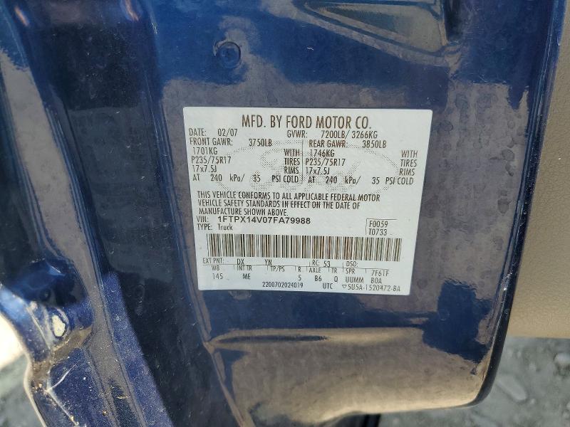 50780766 :رقم المزاد ، 1FTPX14V07FA79988 vin ، 2007 Ford F150 مزاد بيع