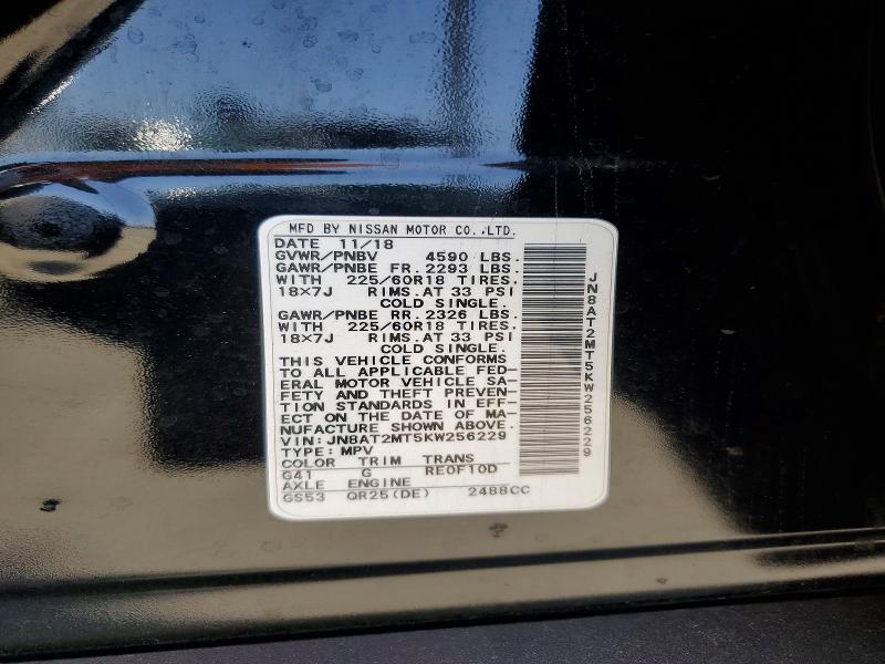 Aukcja sprzedaży 2019 Nissan Rogue, vin: JN8AT2MT5KW256229, numer aukcji: 51381676
