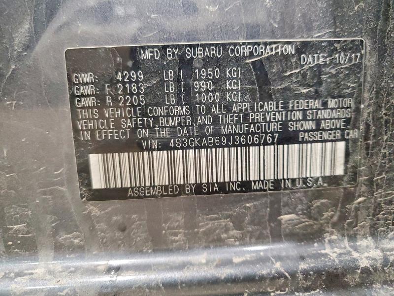 2018 Subaru Impreza მანქანა იყიდება აუქციონზე, vin: 4S3GKAB69J3606767, აუქციონის ნომერი: 49143876