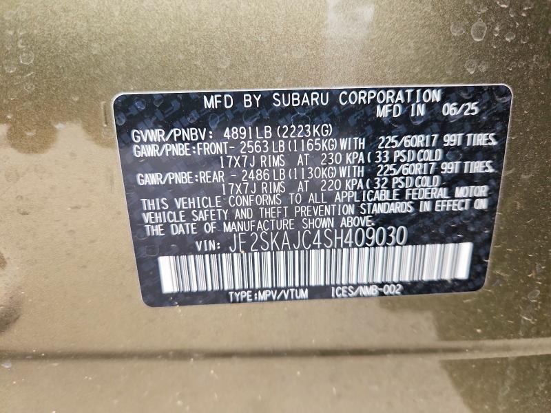 Продажа на аукционе авто 2025 Subaru Forester, vin: JF2SKAJC4SH409030, номер лота: 49630636
