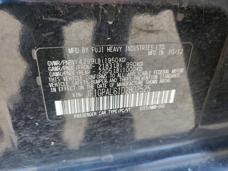 Продажа на аукционе авто 2013 Subaru Impreza, vin: JF1GPAL61D2802525, номер лота: 51026786