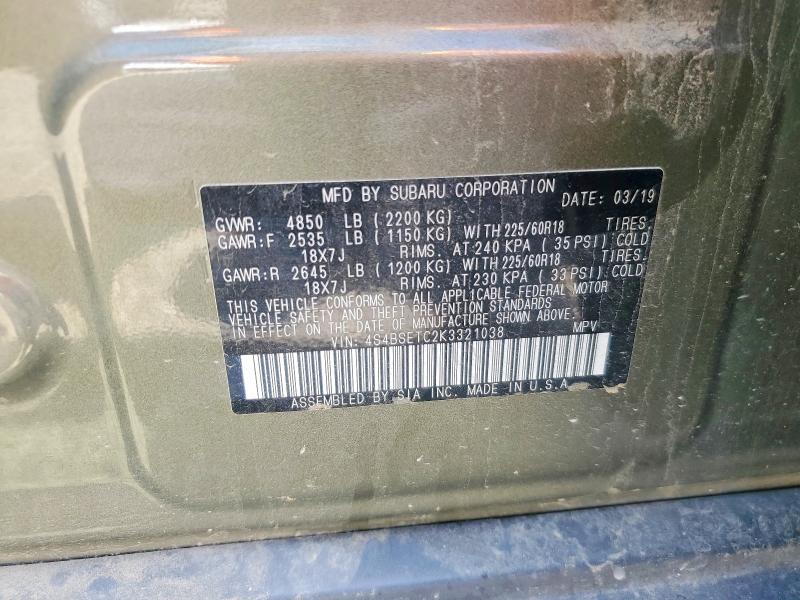 Продаж на аукціоні авто 2019 Subaru Outback, vin: 4S4BSETC2K3321038, номер лоту: 50686876