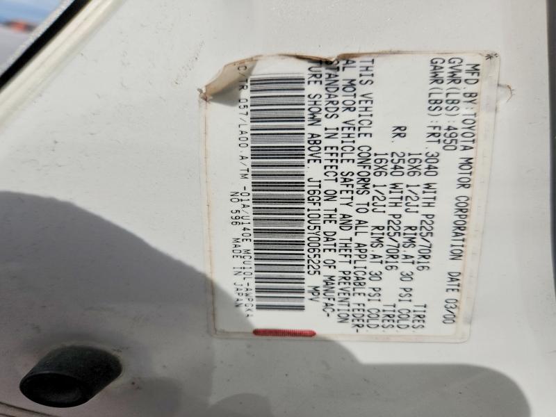 Продажа на аукционе авто 2000 Lexus Rx, vin: JT6GF10U5Y0065225, номер лота: 50580256