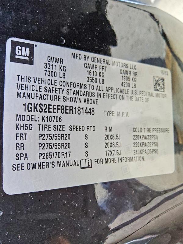 2014 Gmc Yukon მანქანა იყიდება აუქციონზე, vin: 1GKS2EEF8ER181448, აუქციონის ნომერი: 50555146