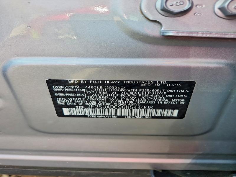 Продаж на аукціоні авто 2016 Subaru Forester, vin: JF2SJADC9GH544008, номер лоту: 50348386