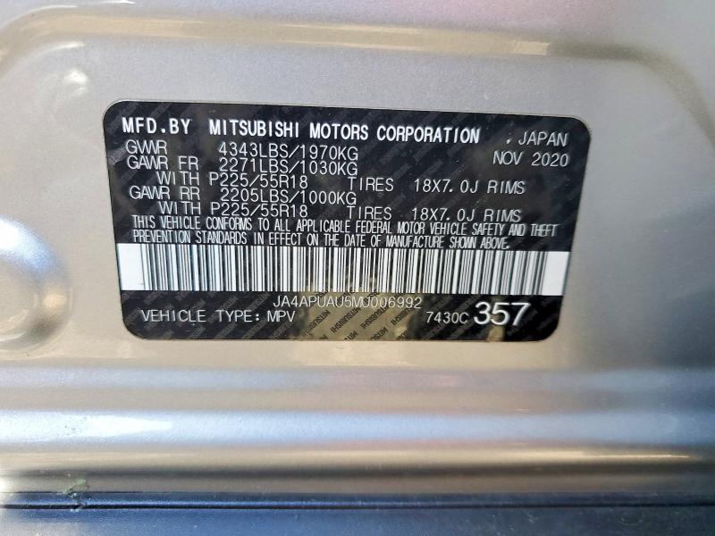Продажа на аукционе авто 2021 Mitsubishi Outlander Sport, vin: JA4APUAU5MU006992, номер лота: 50571096