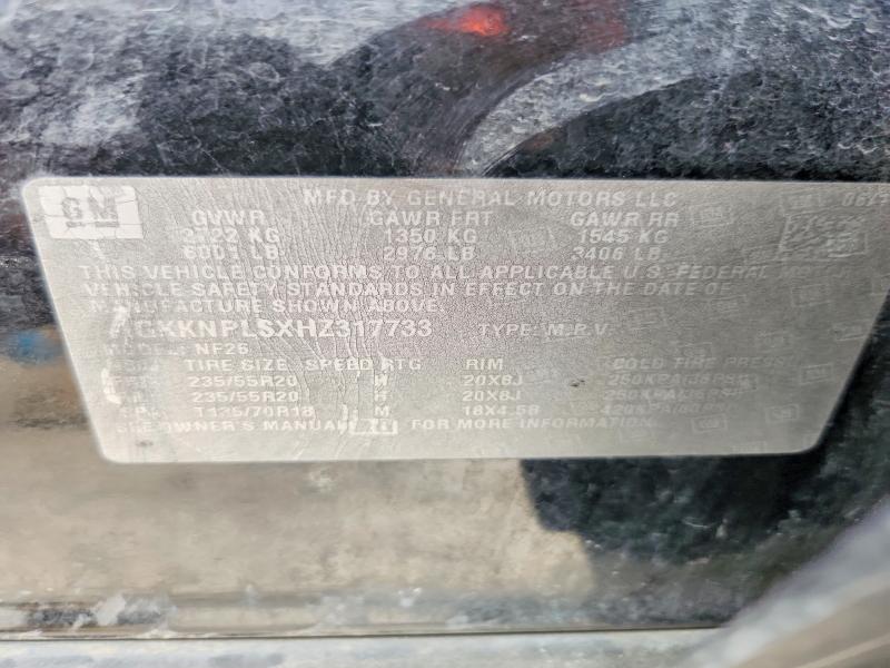 Продаж на аукціоні авто 2017 Gmc Acadia, vin: 1GKKNPLSXHZ317733, номер лоту: 50355296