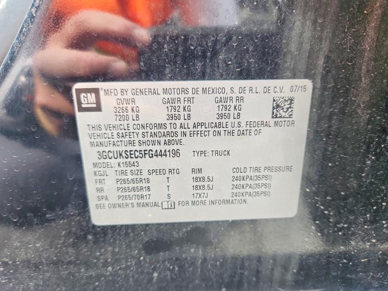 Aukcja sprzedaży 2015 Chevrolet Silverado, vin: 3GCUKSEC5FG444196, numer aukcji: 51671116