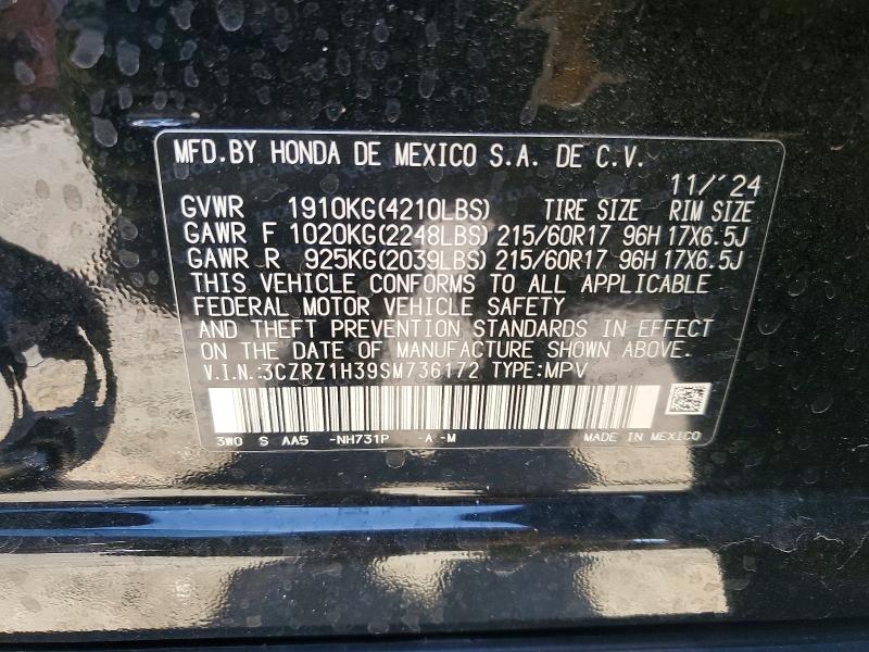 50771776 :رقم المزاد ، 3CZRZ1H39SM736172 vin ، 2025 Honda Hr-v مزاد بيع