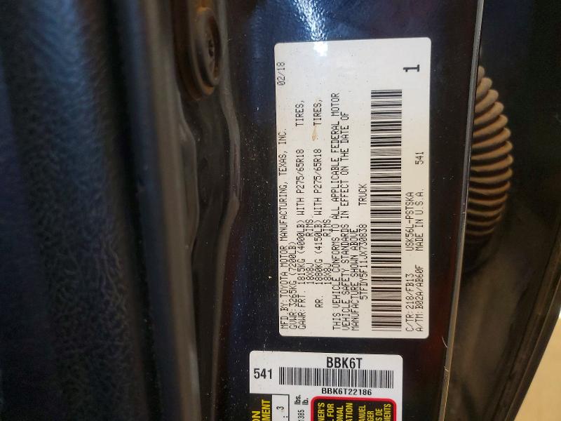 Продаж на аукціоні авто 2018 Toyota Tundra, vin: 5TFDY5F11JX730838, номер лоту: 51268456