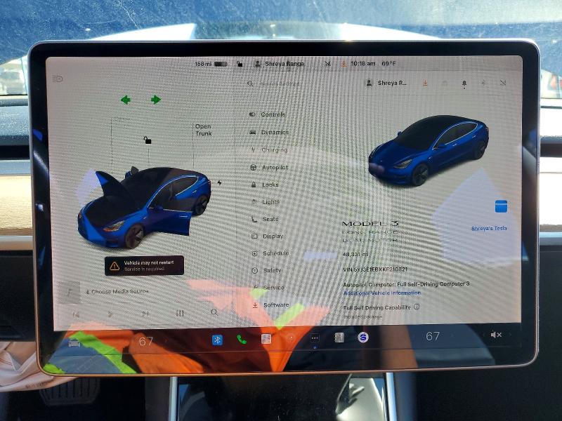Aukcja sprzedaży 2019 Tesla Model 3, vin: 5YJ3E1EBXKF210821, numer aukcji: 48526096
