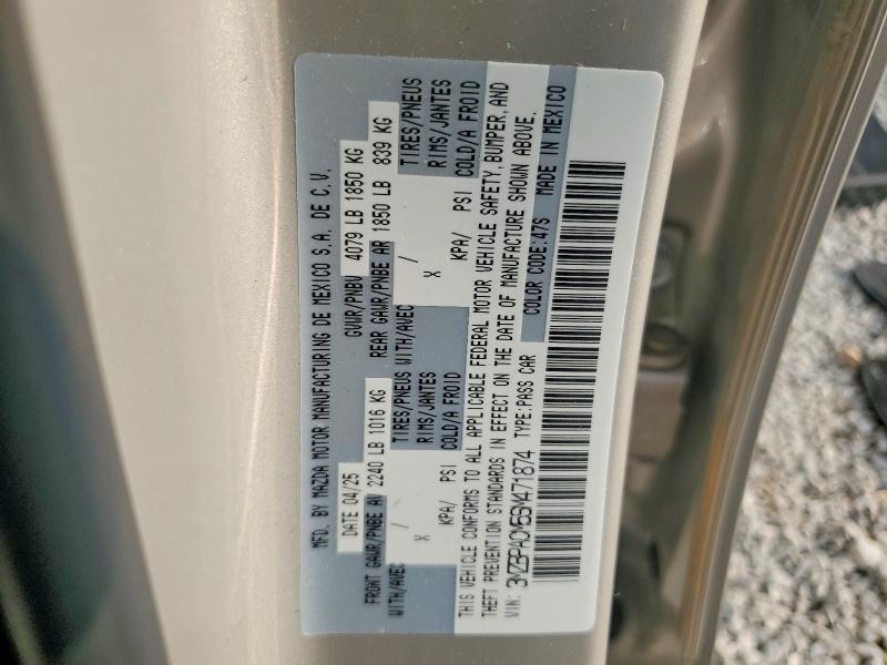 50890156 :رقم المزاد ، 3MZBPACM5SM471874 vin ، 2025 Mazda 3 مزاد بيع