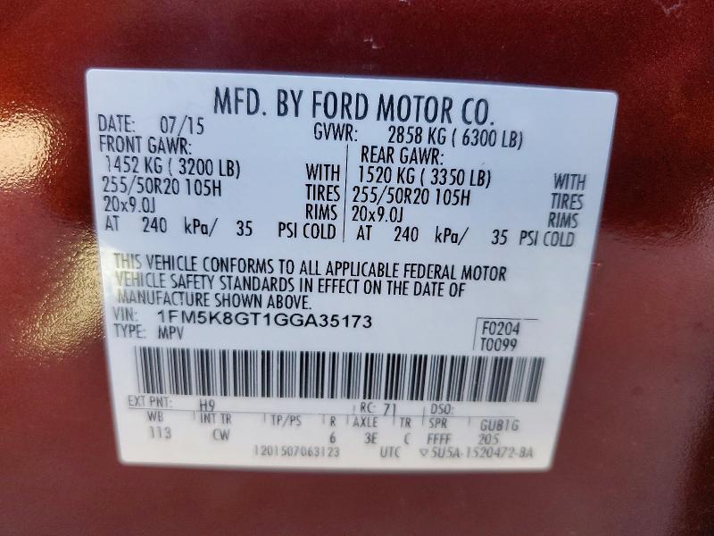 Aukcja sprzedaży 2016 Ford Explorer, vin: 1FM5K8GT1GGA35173, numer aukcji: 48075236