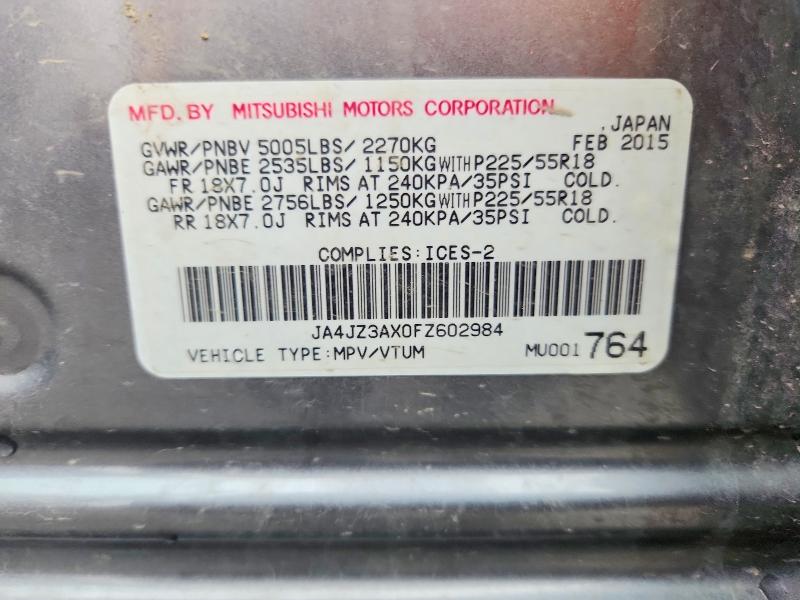 Aukcja sprzedaży 2015 Mitsubishi Outlander, vin: JA4JZ3AX0FZ602984, numer aukcji: 48134526