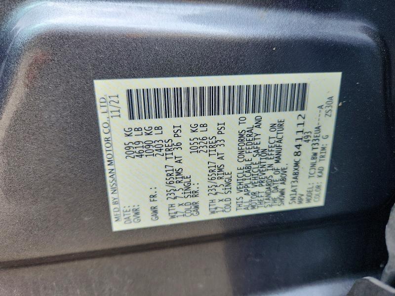 Продаж на аукціоні авто 2021 Nissan Rogue, vin: 5N1AT3ABXMC841112, номер лоту: 51328616