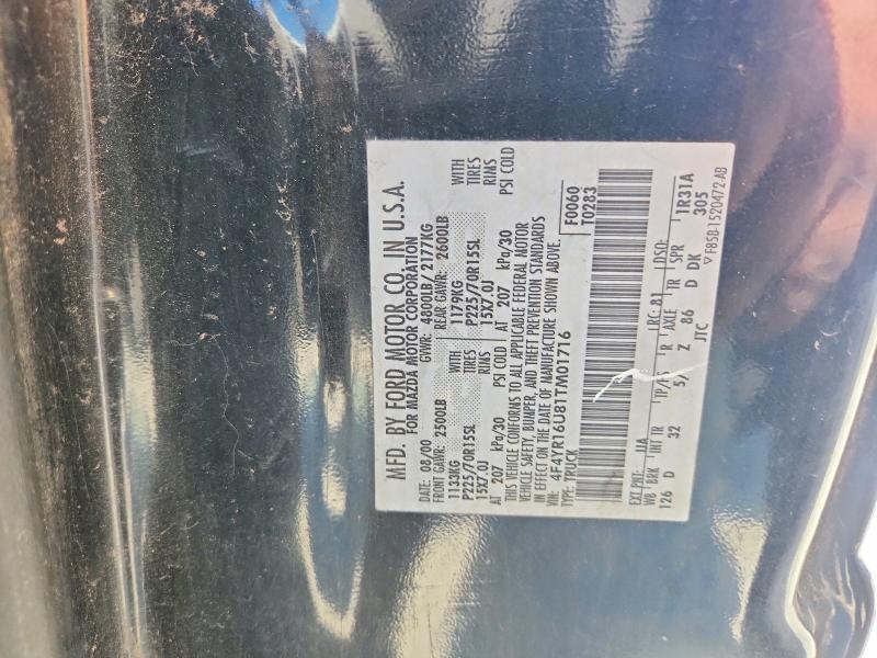 49765726 :رقم المزاد ، 4F4YR16U81TM01716 vin ، 2001 Mazda B3000 مزاد بيع
