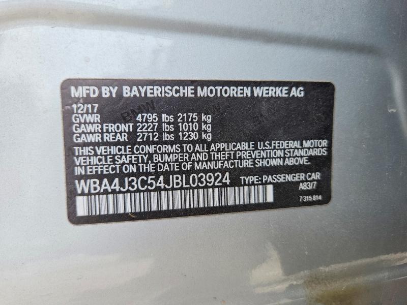 Продаж на аукціоні авто 2018 Bmw 430xi, vin: WBA4J3C54JBL03924, номер лоту: 41914796