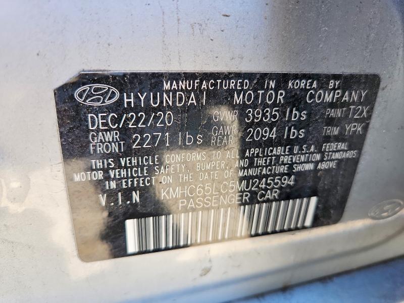 Продаж на аукціоні авто 2021 Hyundai Ioniq, vin: KMHC65LC5MU245594, номер лоту: 50804116