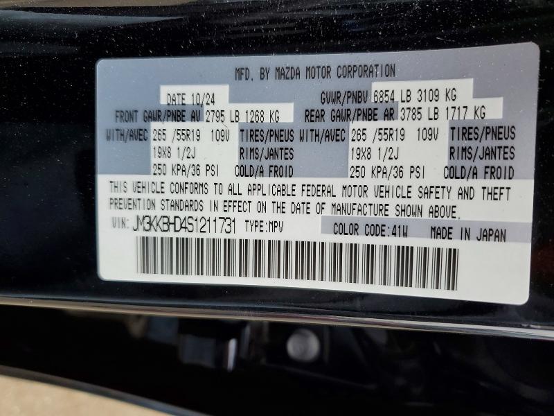 Продаж на аукціоні авто 2025 Mazda Cx-90, vin: JM3KKBHD4S1211731, номер лоту: 49289936