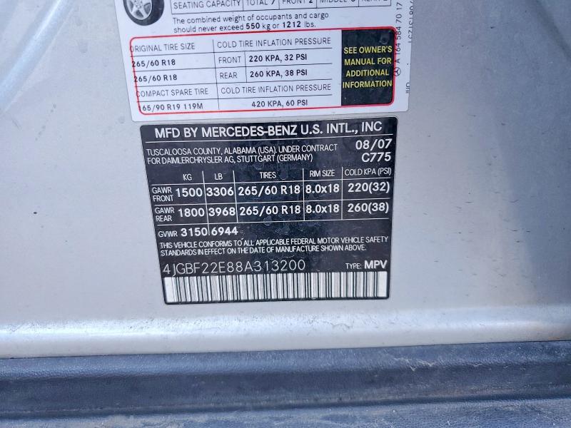 Продажа на аукционе авто 2008 Mercedes-benz Gl, vin: 4JGBF22E88A313200, номер лота: 51146356