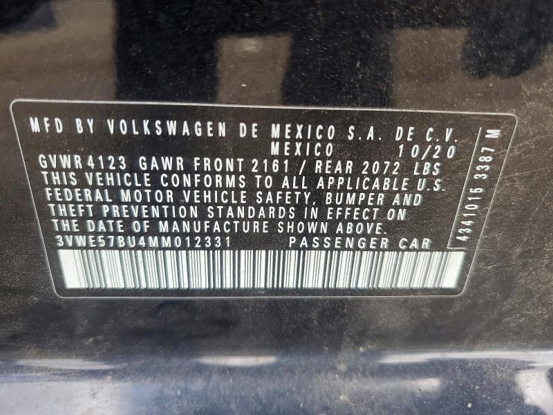 Продажа на аукционе авто 2021 Volkswagen Jetta, vin: 3VWE57BU4MM012331, номер лота: 51824316