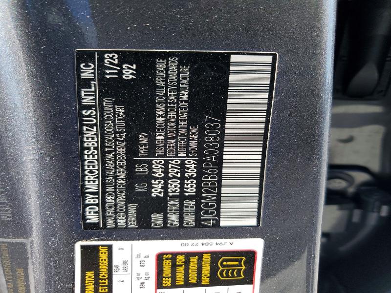 Aukcja sprzedaży 2023 Mercedes-benz Eqe Suv, vin: 4JGGM2BB6PA038037, numer aukcji: 49917206