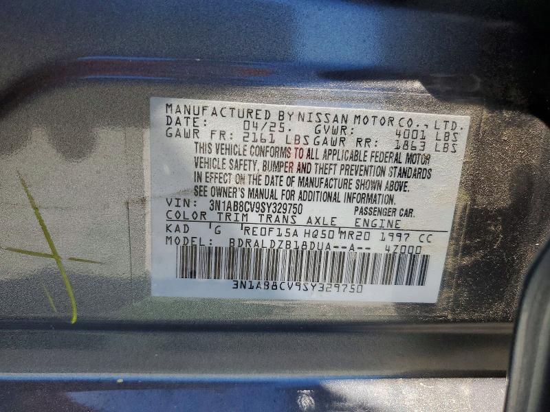 50390986 :رقم المزاد ، 3N1AB8CV9SY329750 vin ، 2025 Nissan Sentra مزاد بيع