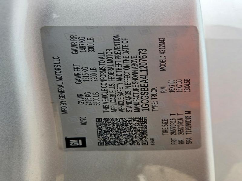 Aukcja sprzedaży 2020 Chevrolet Colorado, vin: 1GCGSBEA4L1207673, numer aukcji: 48954836
