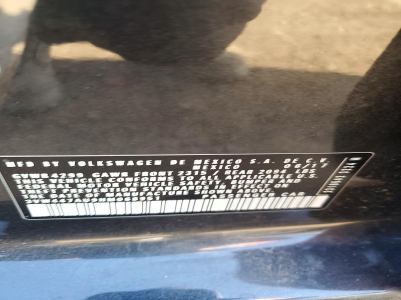 50931056 :رقم المزاد ، 3VW447AU9HM068951 vin ، 2017 Volkswagen Gti مزاد بيع