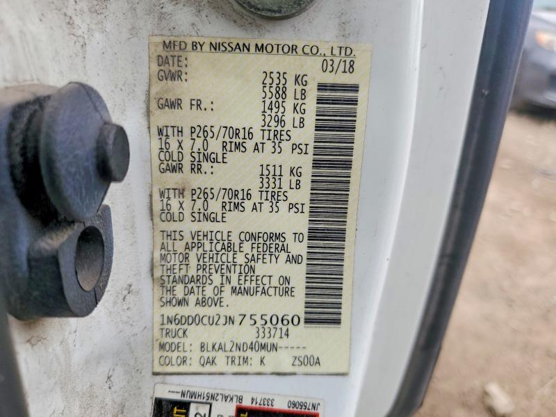 Продаж на аукціоні авто 2018 Nissan Frontier, vin: 1N6DD0CU2JN755060, номер лоту: 50958686