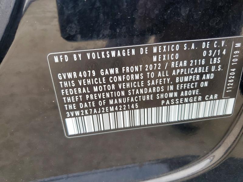 Продажа на аукционе авто 2014 Volkswagen Jetta, vin: 3VW2K7AJ2EM422145, номер лота: 48873556