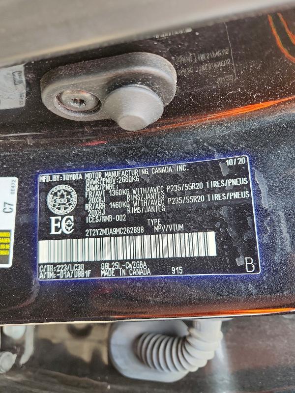 49907366 :رقم المزاد ، 2T2YZMDA9MC262898 vin ، 2021 Lexus Rx مزاد بيع