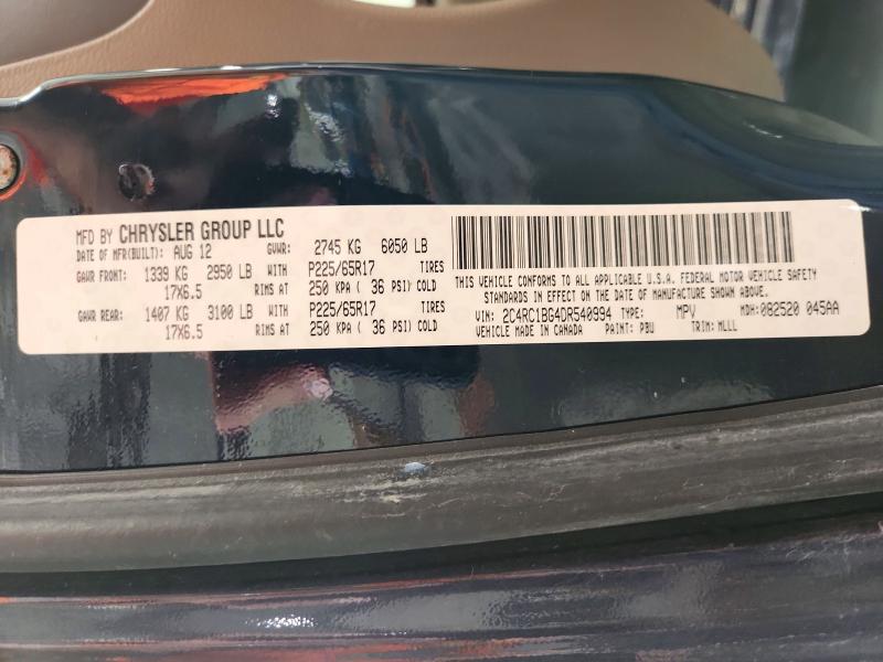 Продажа на аукционе авто 2013 Chrysler Town & Country, vin: 2C4RC1BG4DR540994, номер лота: 49114316