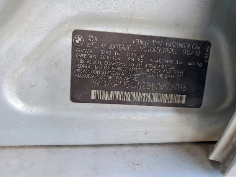 Aukcja sprzedaży 2011 Bmw 328, vin: WBAPH5G52BNM76016, numer aukcji: 49898426