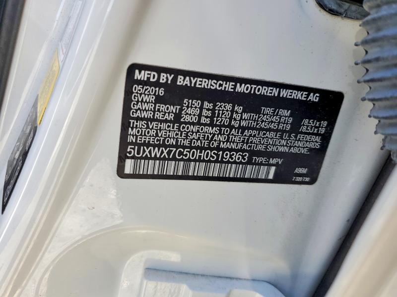 49712236 :رقم المزاد ، 5UXWX7C50H0S19363 vin ، 2017 Bmw X3 مزاد بيع