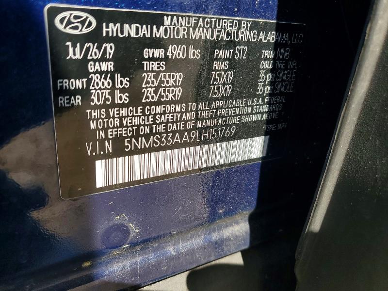 Aukcja sprzedaży 2020 Hyundai Santa Fe, vin: 5NMS33AA9LH151769, numer aukcji: 49252826