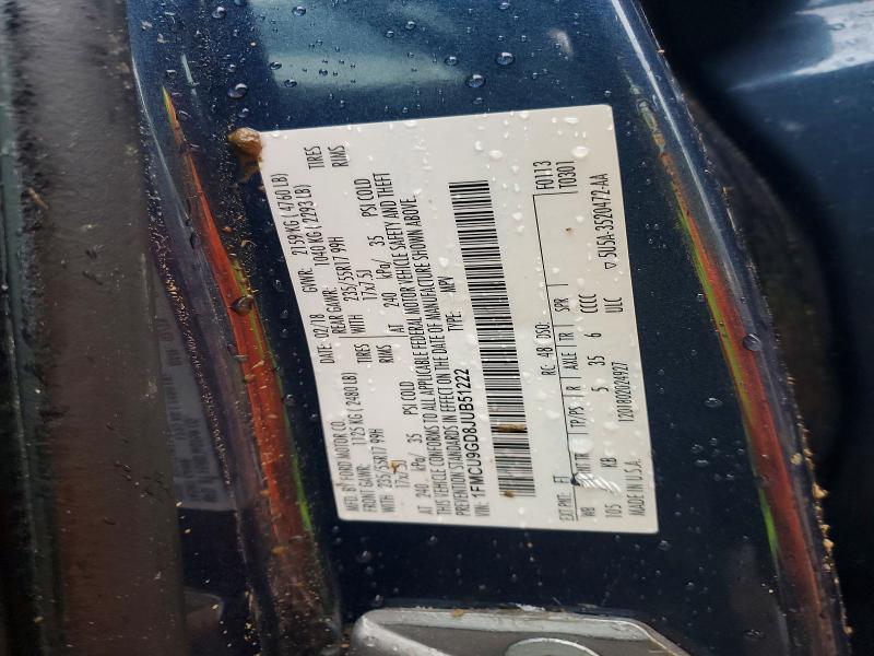 Aukcja sprzedaży 2018 Ford Escape, vin: 1FMCU9GD8JUB51222, numer aukcji: 48345526