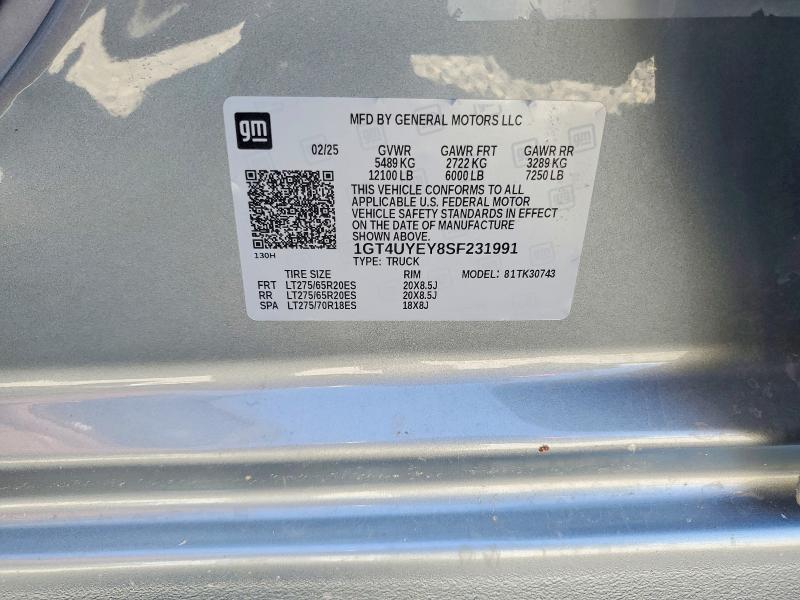 Продаж на аукціоні авто 2025 Gmc Sierra, vin: 1GT4UYEY8SF231991, номер лоту: 49389536