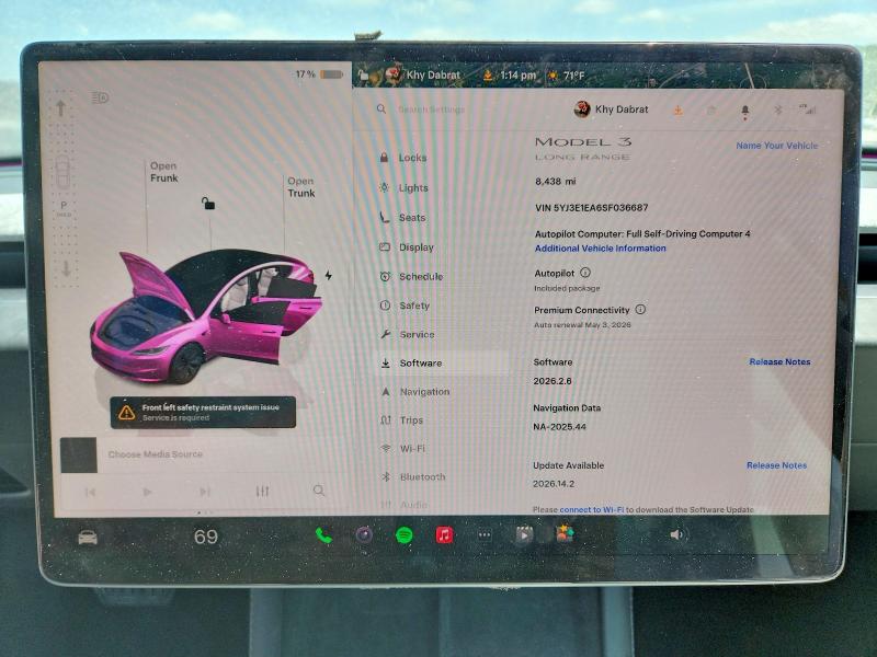 Продаж на аукціоні авто 2025 Tesla Model 3, vin: 5YJ3E1EA6SF036687, номер лоту: 51440566