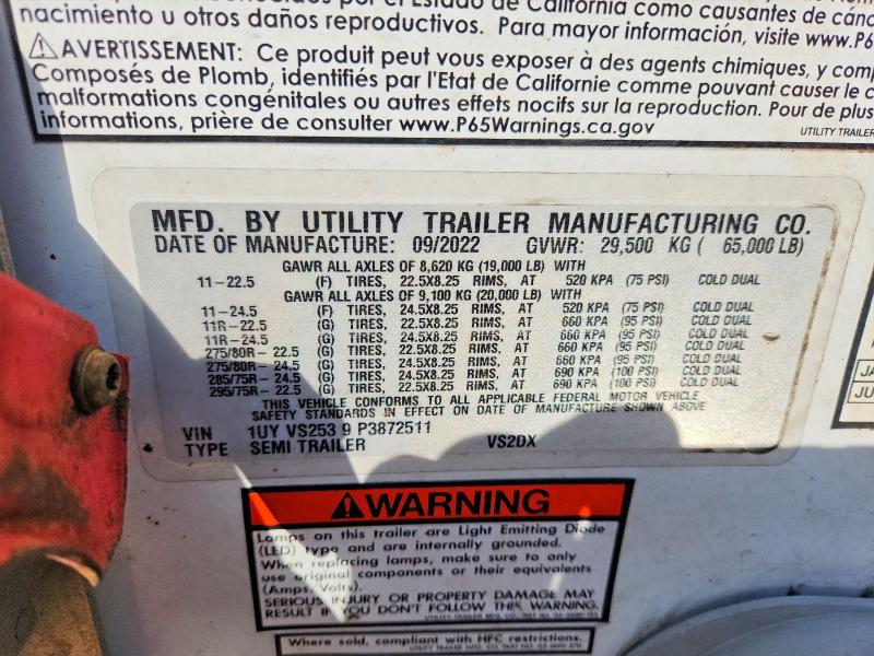 2023 Utility Trailer Mfg. Trailers მანქანა იყიდება აუქციონზე, vin: 1UYVS2539P3872511, აუქციონის ნომერი: 54024906