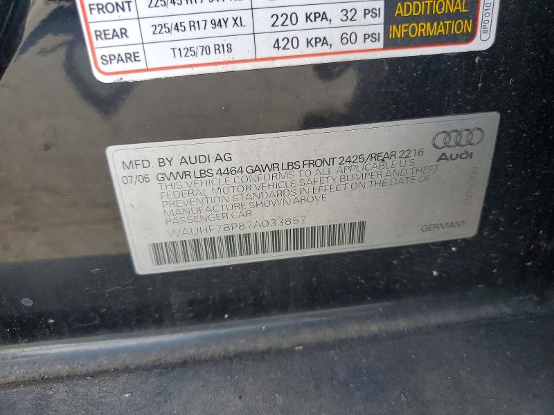 Продажа на аукционе авто 2007 Audi A3, vin: WAUHF78P87A033857, номер лота: 48047146