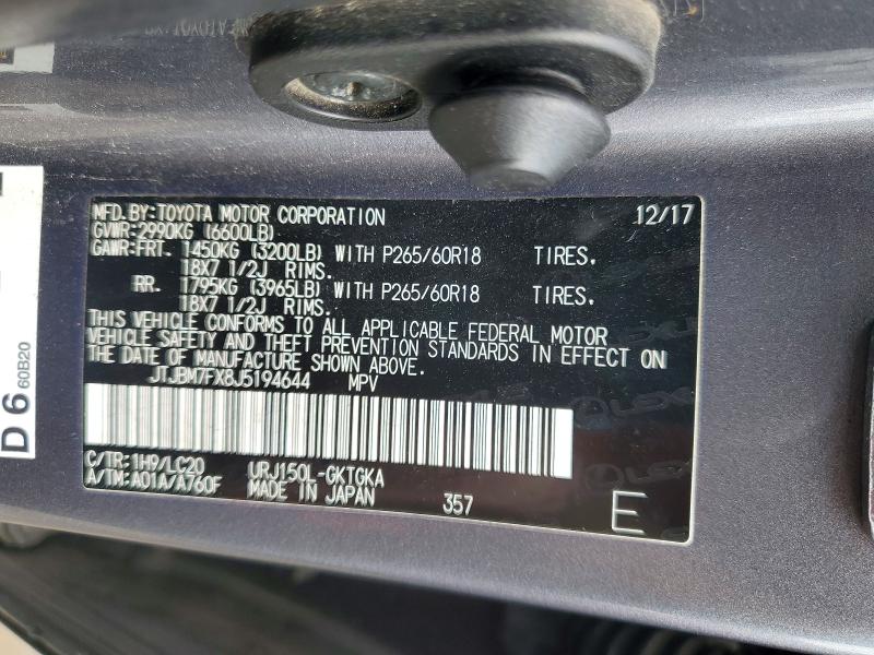 Продаж на аукціоні авто 2018 Lexus Gx 460, vin: JTJBM7FX8J5194644, номер лоту: 48591496